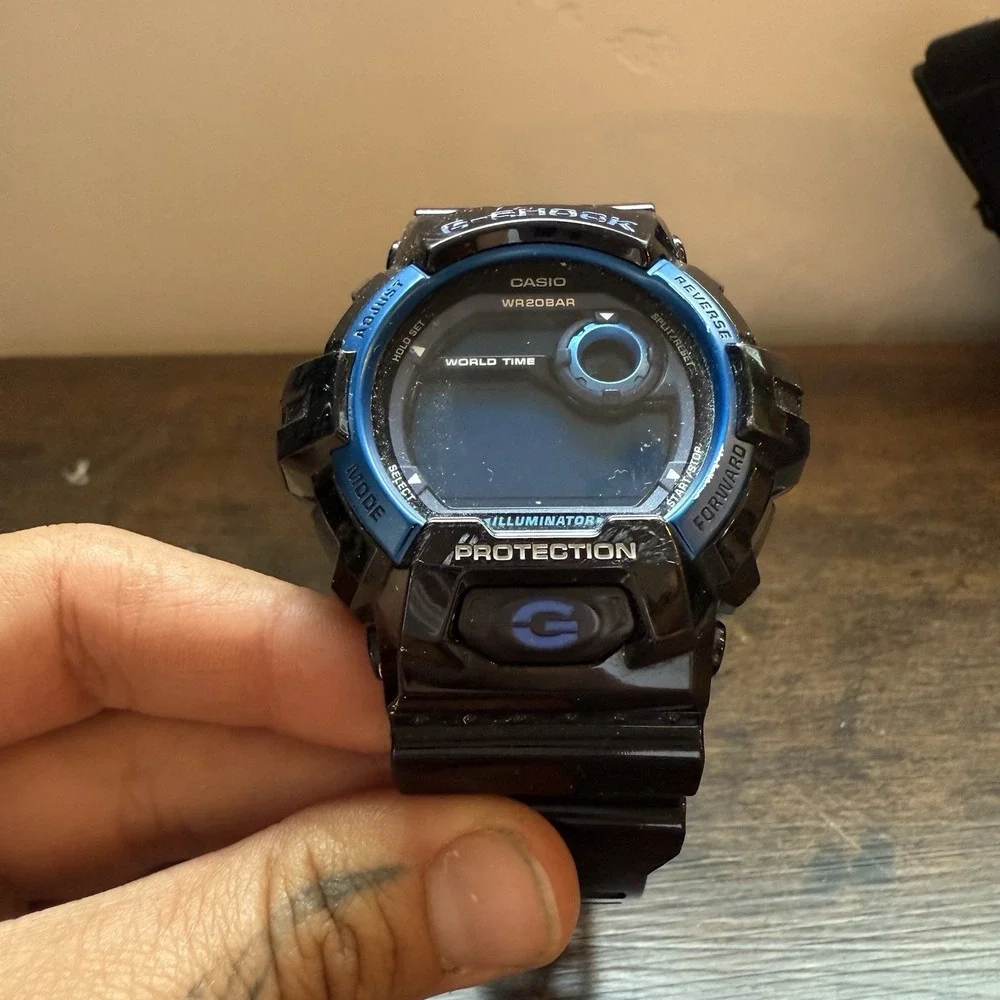 Casio G-Shock GR-8900A 3285 Tough Reverse Black‎ Blue Dial Watch